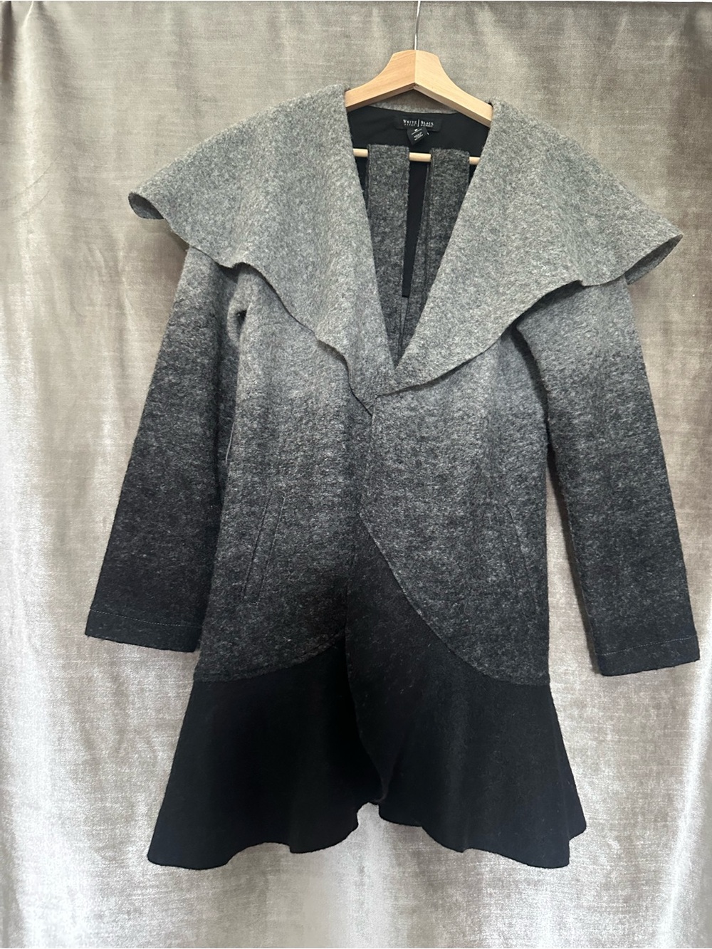White House Black Market Gray Ombre wool blend Trench Coat